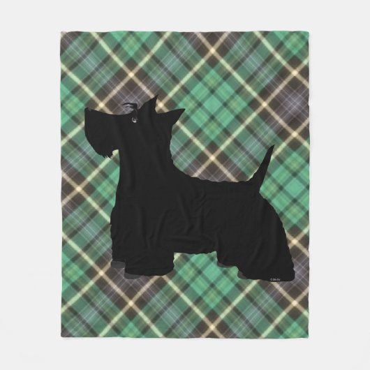 Scottish Terrier Kariert Fleece Blanket (Vorderseite)