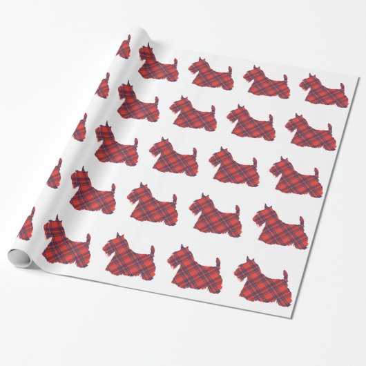 Scottish Terrier KARIERT Geschenkpapier (Ungerollt)