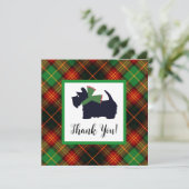 Scottish Terrier Kariert Holiday Dankeschön Card (Stehend Vorderseite)