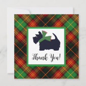 Scottish Terrier Kariert Holiday Dankeschön Card (Vorderseite)