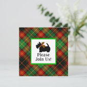 Scottish Terrier Kariert Holiday Einladung (Stehend Vorderseite)