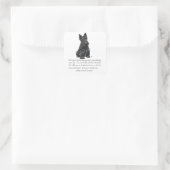 Scottish Terrier Keepake Quadratischer Aufkleber (Tasche)