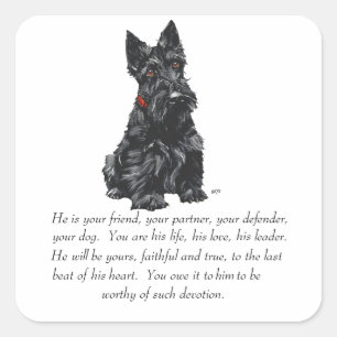 Scottish Terrier Keepake Quadratischer Aufkleber