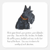 Scottish Terrier Keepake Quadratischer Aufkleber (Vorderseite)