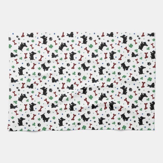 Scottish Terrier Kleeblatts Fun Dog Design Geschirrtuch (Horizontal)