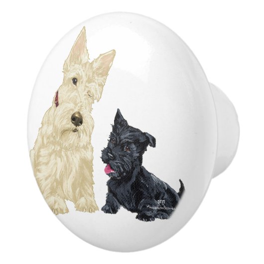 Scottish Terrier Knobs Keramikknauf (Rechts)
