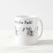 Scottish Terrier Labrador Friends Ink Zeichnend Kaffeetasse (VorderseiteRechts)