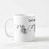 Scottish Terrier Labrador Friends Ink Zeichnend Kaffeetasse (Links)