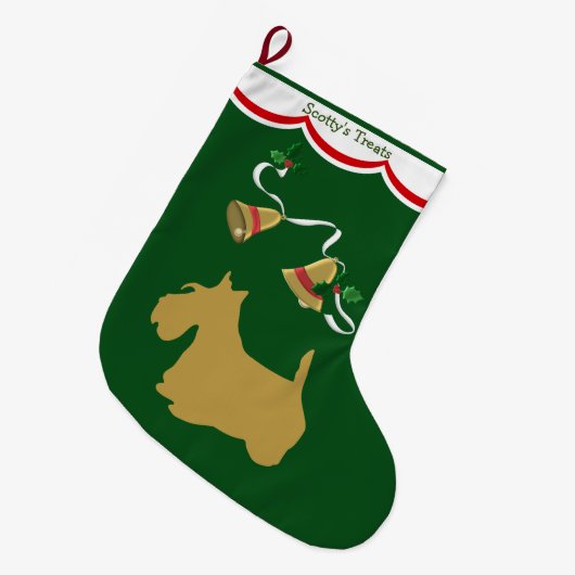 Scottish Terrier Leckereien Großer Weihnachtsstrumpf (Vorderansicht (hängend))