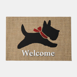 Scottish-Terrier-Leinwand personifiziert Fußmatte