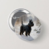 Scottish Terrier Let It Snow Christmas Button (Vorne & Hinten)