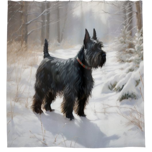 Scottish Terrier Let It Snow Christmas Duschvorhang (Vorderseite)