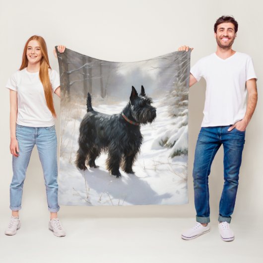 Scottish Terrier Let It Snow Christmas Fleecedecke (Beispiel)