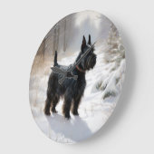 Scottish Terrier Let It Snow Christmas Große Wanduhr (Winkel)