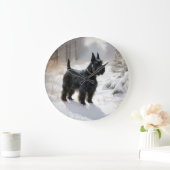 Scottish Terrier Let It Snow Christmas Große Wanduhr (Zuhause)