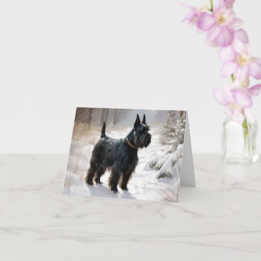 Scottish Terrier Let It Snow Christmas Karte (Orchidee)