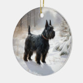 Scottish Terrier Let It Snow Christmas Keramik Ornament (Links)