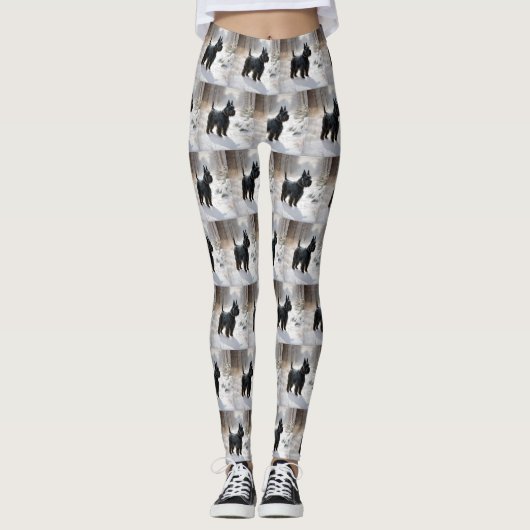 Scottish Terrier Let It Snow Christmas Leggings (Vorderseite)