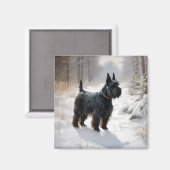 Scottish Terrier Let It Snow Christmas Magnet (Vorderseite/Rückseite)