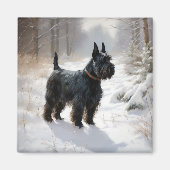 Scottish Terrier Let It Snow Christmas Magnet (Vorne)