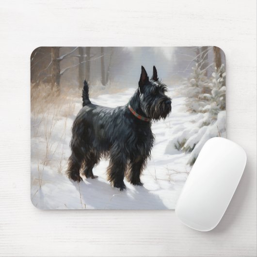 Scottish Terrier Let It Snow Christmas Mousepad (Mit Mouse)