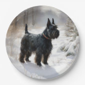 Scottish Terrier Let It Snow Christmas Pappteller (Vorderseite)