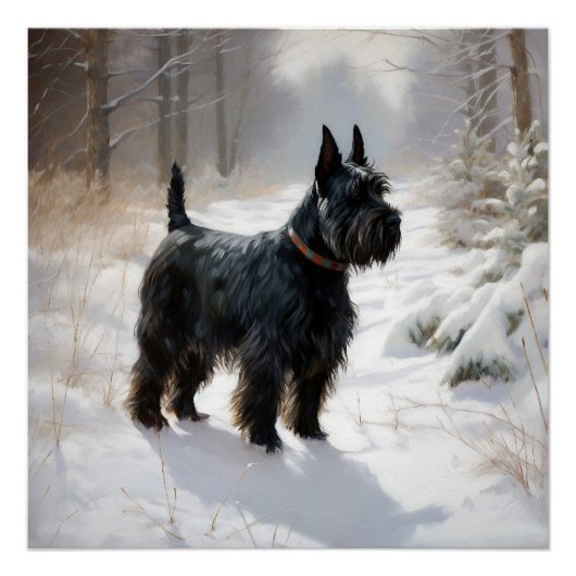 Scottish Terrier Let It Snow Christmas Poster (Vorderseite)