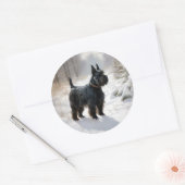 Scottish Terrier Let It Snow Christmas Runder Aufkleber (Umschlag)