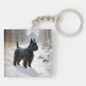 Scottish Terrier Let It Snow Christmas Schlüsselanhänger (Rückseite)