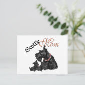 Scottish Terrier Mama & Pups für den Muttertag Postkarte (Stehend Vorderseite)