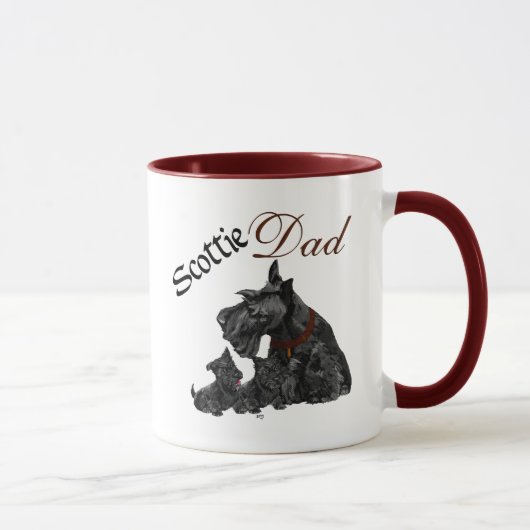 Scottish Terrier Mama & Pups für den Muttertag Tasse (Rechts)