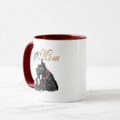 Scottish Terrier Mama & Pups für den Muttertag Tasse (Vorderseite Links)