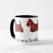 Scottish Terrier Maxwell Tartan Tasse (Vorderseite Links)