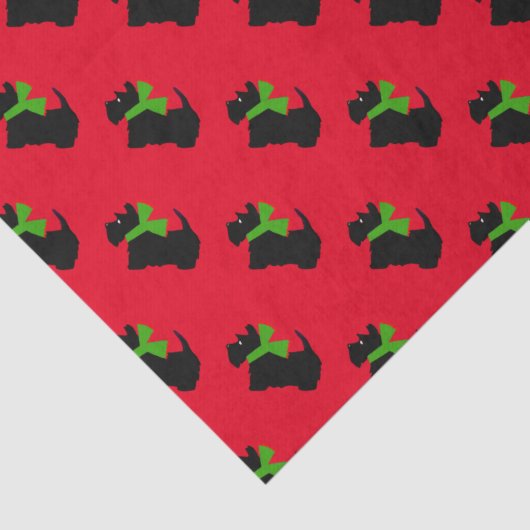 Scottish Terrier Merry Christmas Kariert Seidenpapier (Detail)