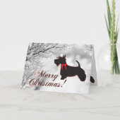 Scottish Terrier Merry Christmas Karte (Vorderseite)