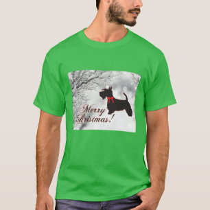 Scottish Terrier Merry Christmas T-Shirt