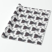 Scottish Terrier mit Black Scroll Geschenkpapier (Ungerollt)