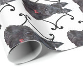 Scottish Terrier mit Black Scroll Geschenkpapier (Rolleneckpunkt)