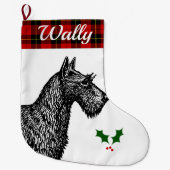 Scottish Terrier mit Clan-WallaceTartan Großer Weihnachtsstrumpf (Vorderseite)