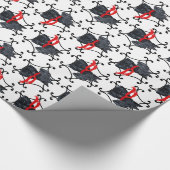 Scottish Terrier mit Red Scarf Geschenkpapier (Ecke)