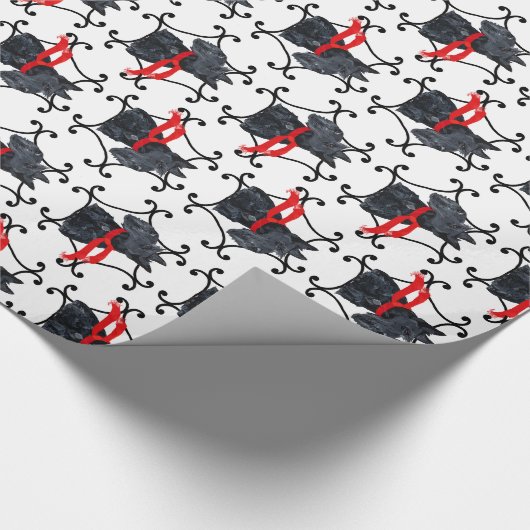Scottish Terrier mit Red Scarf Geschenkpapier (Ecke)
