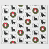 Scottish Terrier mit Weihnachtskranz Geschenkpapier (Flach)