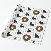 Scottish Terrier mit Weihnachtskranz Geschenkpapier (Ungerollt)