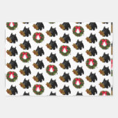 Scottish Terrier mit Weihnachtskranz Geschenkpapier Set (Vorderseite 2)
