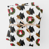 Scottish Terrier mit Weihnachtskranz Geschenkpapier Set (Beispiel)