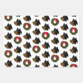 Scottish Terrier mit Weihnachtskranz Geschenkpapier Set (Vorderseite)