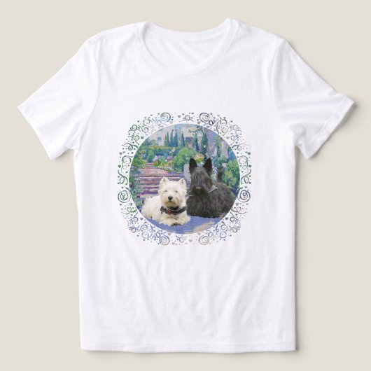 Scottish Terrier mit Westie Tri-Blend Shirt (Design Vorderseite)