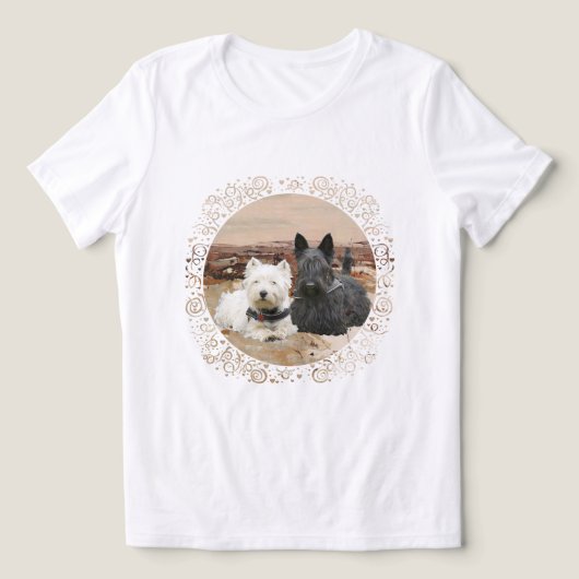 Scottish Terrier mit Westie Tri-Blend Shirt (Design Vorderseite)