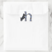 Scottish Terrier Monogram H Quadratischer Aufkleber (Tasche)