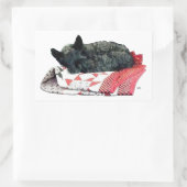 Scottish Terrier Napping Rechteckiger Aufkleber (Tasche)